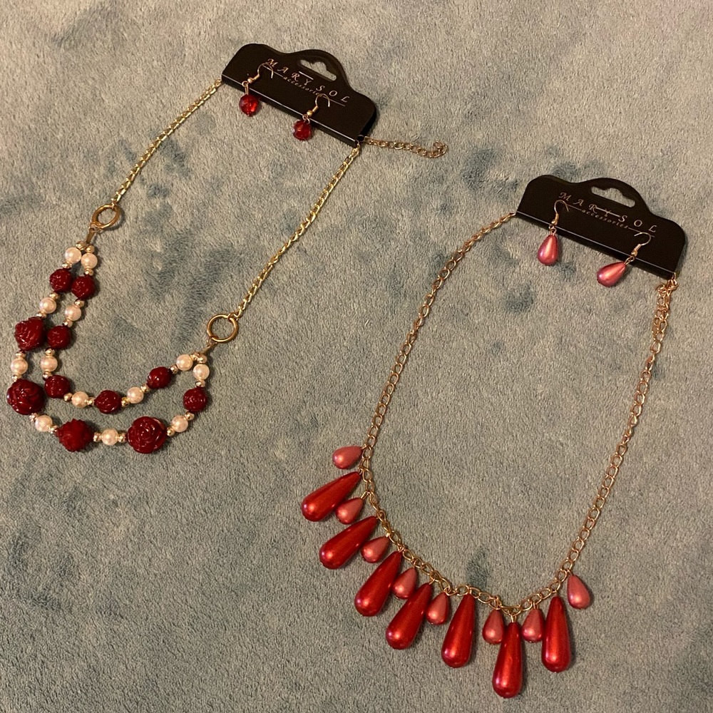 2 for 1 necklaces with matching earrings